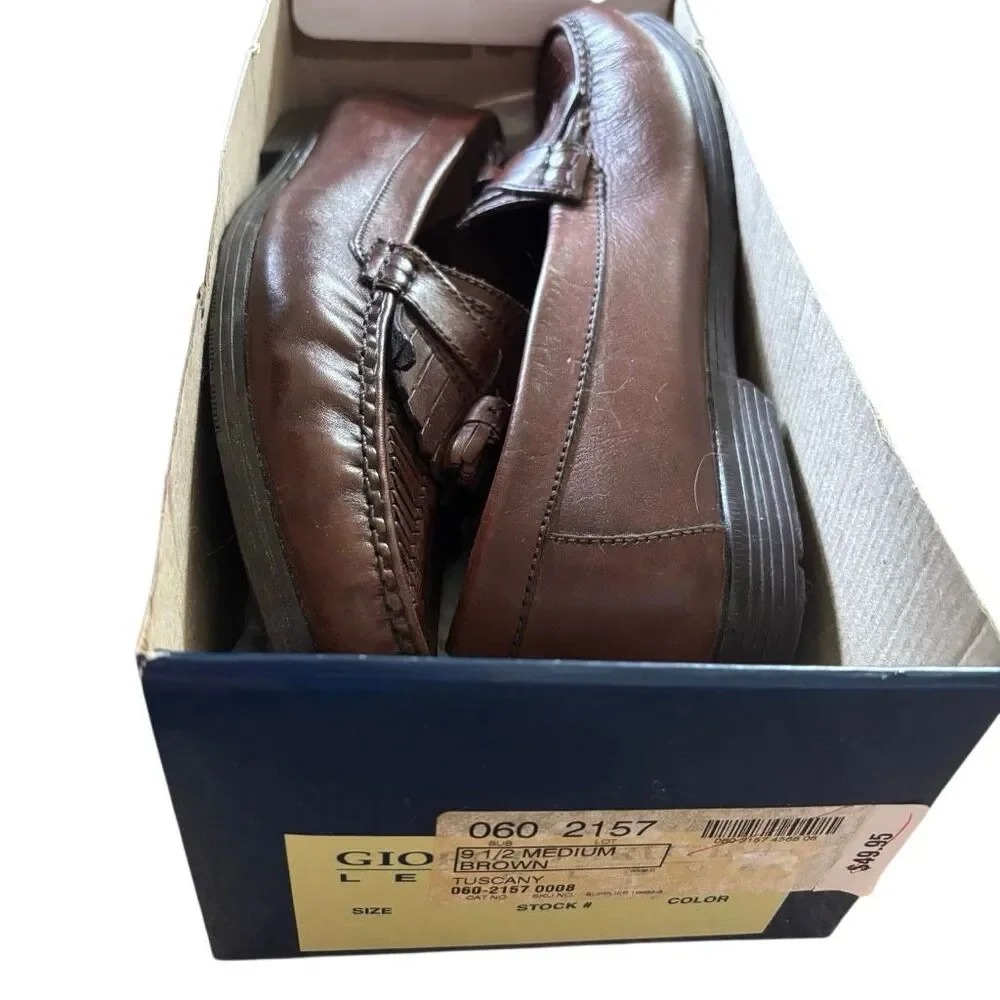 Giorgio Brutini Tuscany Size 9 1/2 D Brown Leather Tassel Loafers